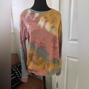 Mystree Pink and Yellow Tie-Dye Sweatshirt